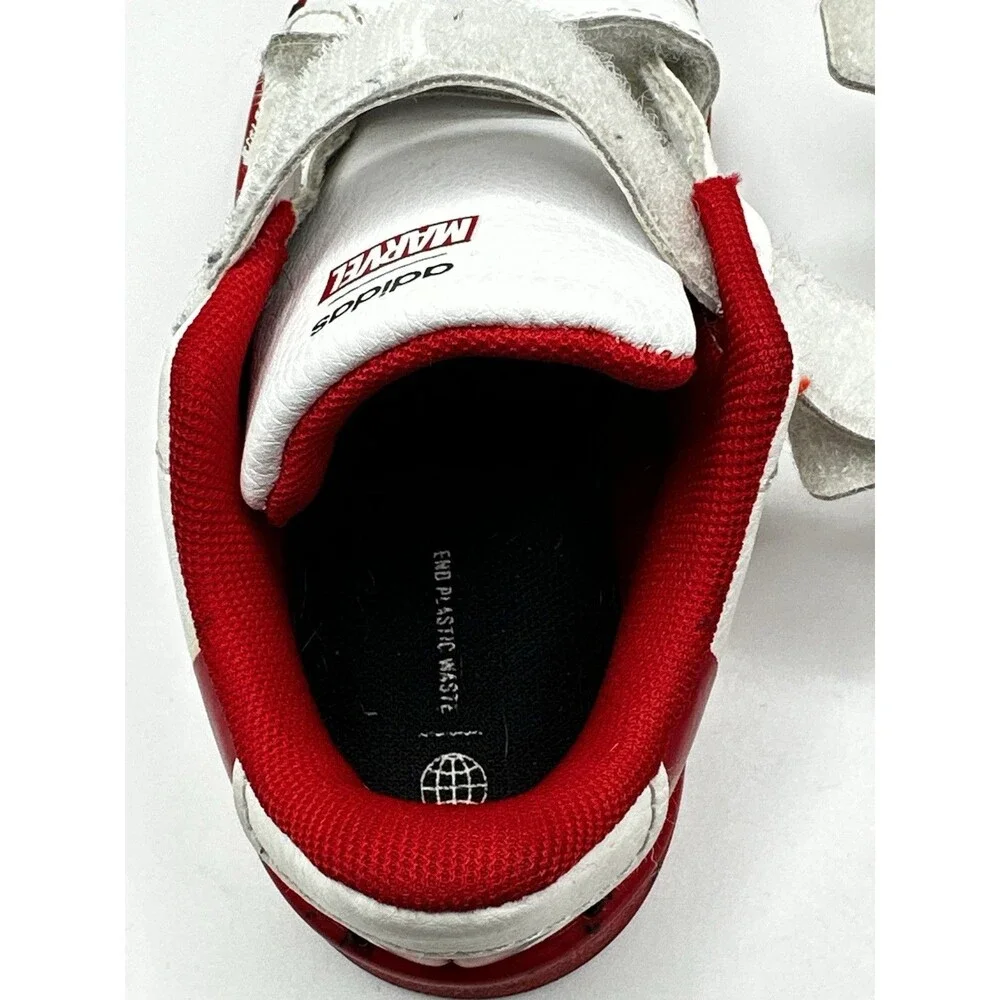Adidas Marvel Spider-Man Advantage Toddler Shoes Size 7.5K White Red HQ8841